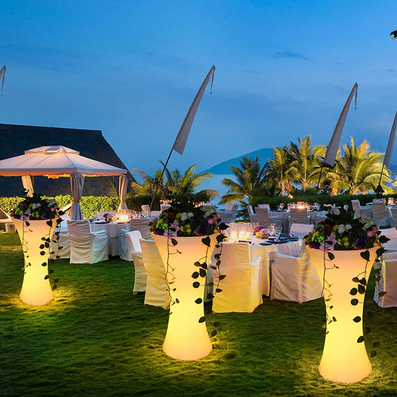 

Floor-to-ceiling flower pot garden landscape combination flower ware commercial round plastic luminous large flo