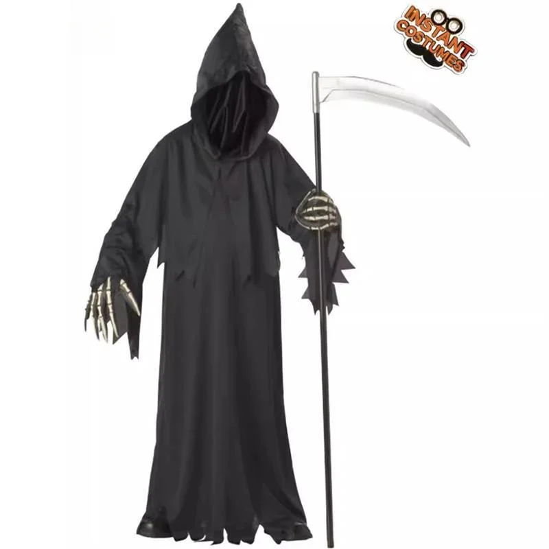 

Детский костюм ведьмы на Хэллоуин, одежда для ролевых игр, коса, Бог смерти, тема, костюм КТВ из искусственного материала