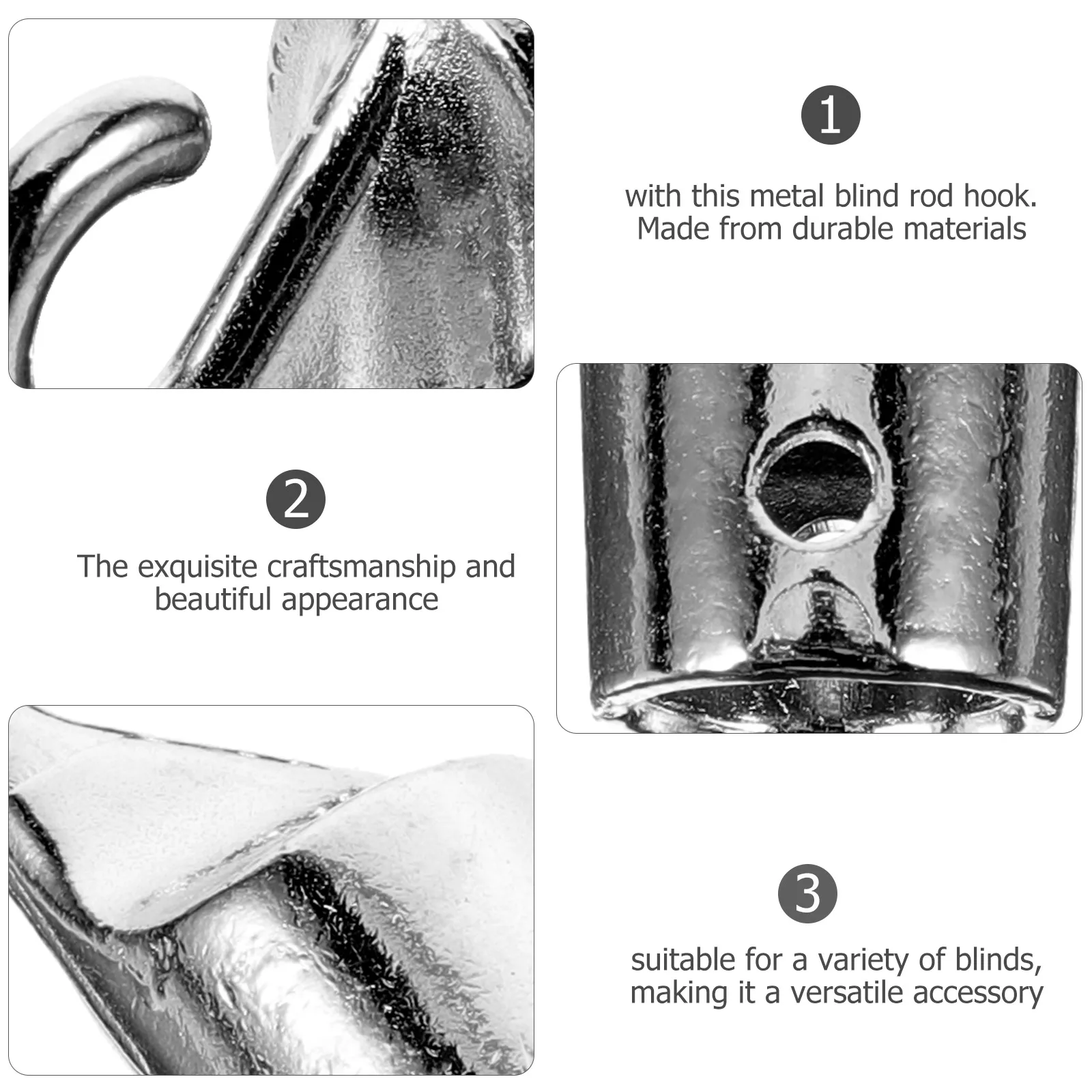 

4Pcs Blind Wand Replacement Hook Tip Premium Metal Window Blind Wand Hook for Tilt Control Rod Reliable Performance