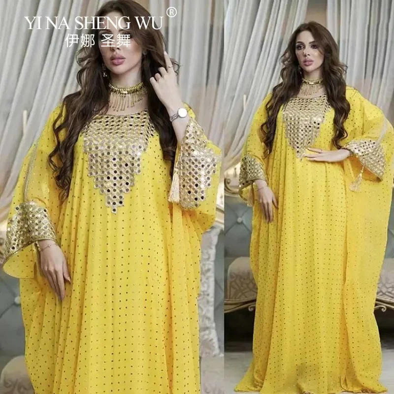 Moslim Gewaad Europese en Amerikaanse Grensoverschrijdende Moslim Lange Boerka Buikdans Dansvoorstelling Kostuum 2-delige Set Khalegy Gewaad