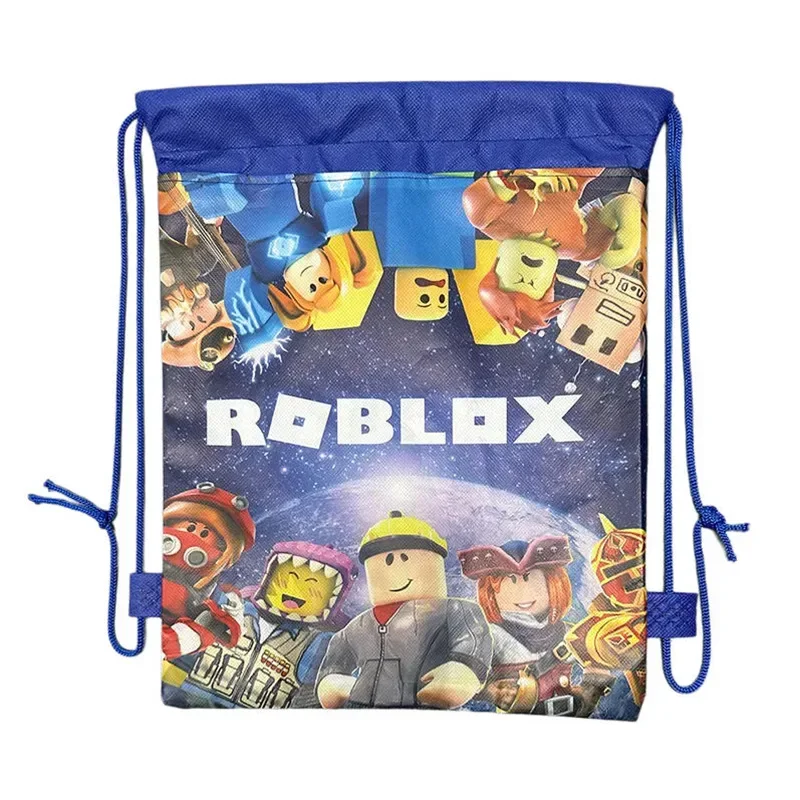 Robloxs Figure Rucksack mit Kordelzug und Kordelzugtaschen, Aufbewahrungstaschen für Herren und Damen, Schwimmtasche für den täglichen Bedarf – Detail 2