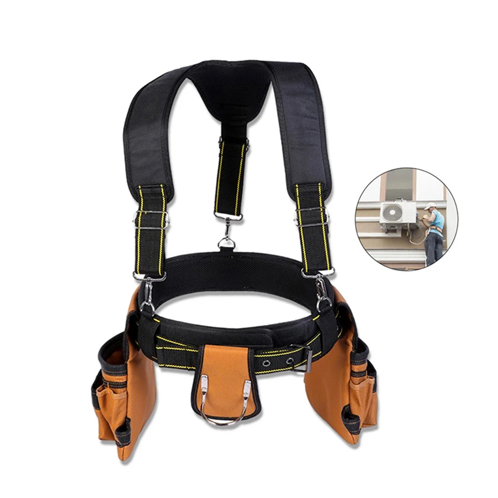 

Tool Waist Bag Oxford Cloth Tool Belt Suspenders Tool Detachable Adjustable Waist Pouch Belt Storage Holder Electrician Tool Bag