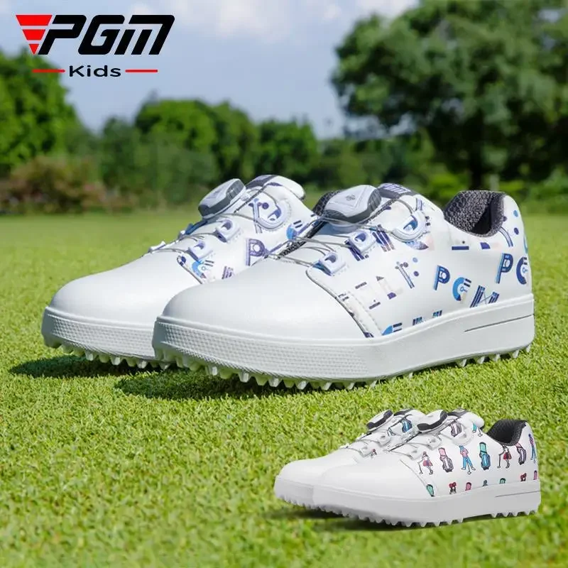 Nowe dziecięce buty golfowe PGM dla nastolatków, chłopców i dziewcząt, odporne na zużycie i wodoodporne nadruki