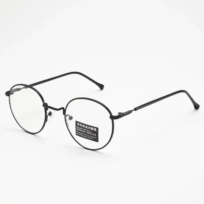 Retro Anti-Blaulicht-Strahlenschutz-Brille in Grau für Männer und Frauen, koreanische Version, trendige photochrome Brille – Detail 6