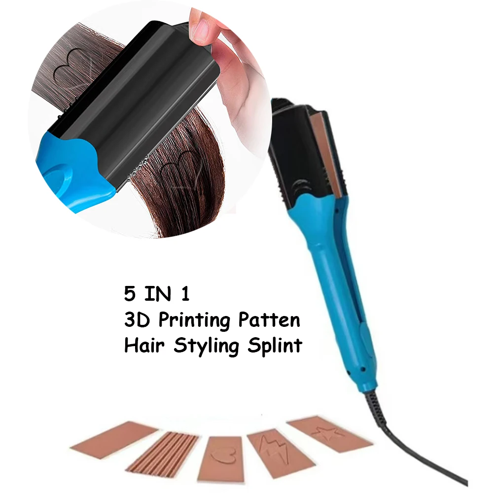 

3D Printing Patten 5 IN 1 Hair Styling Splint Hair Straightener Crimping Iron Wave Hair Curler Flat Iron Interchangeable Plates