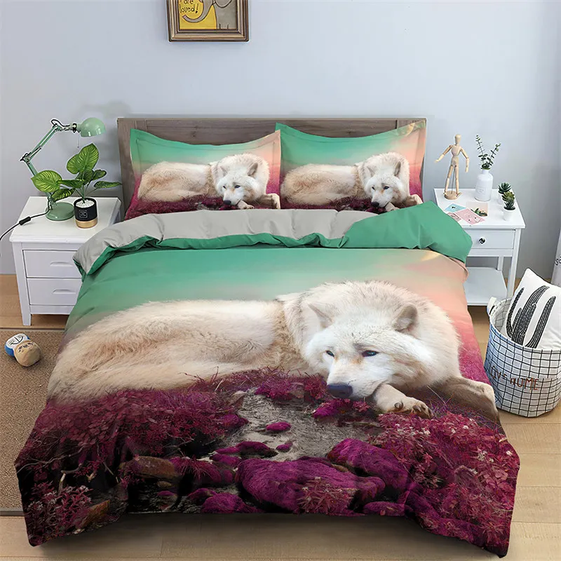 Cute Dog Bedding Set Microfiber 3D Pet Puppy Duvet Cover Animal Theme Quilt Cover Single Queen King For Child Boys Girls Bedroom