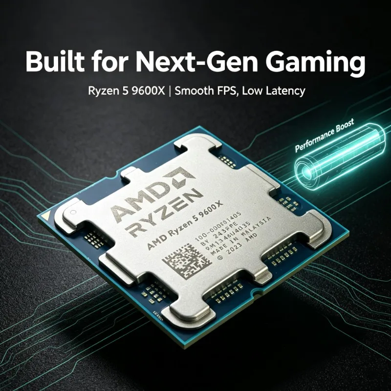 AMD R5 9600X AM5 Desktop CPU Unit 6‑Core 12‑Thread 5.4GHz 32MB L3 Cache 65W 4NM DDR5 Without Cooler