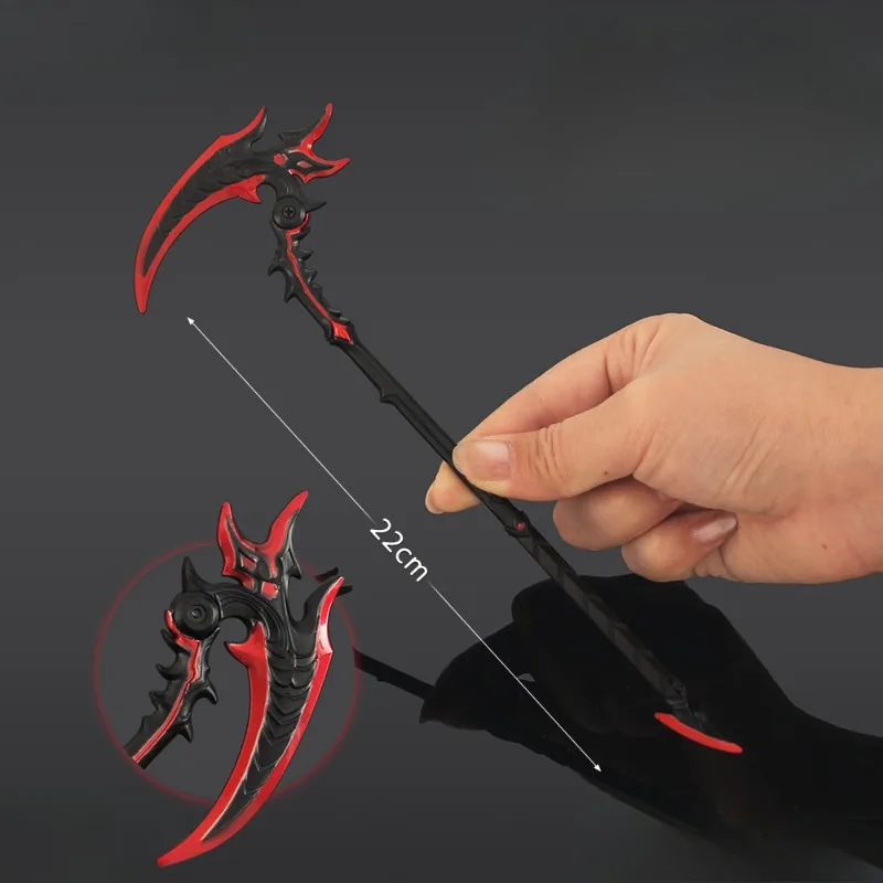 22cm Naraka Bladepoint Cut Off Resentment Sabre arma periferia versión plegable modelo aleación ornamento regalos de cumpleaños juguetes niños