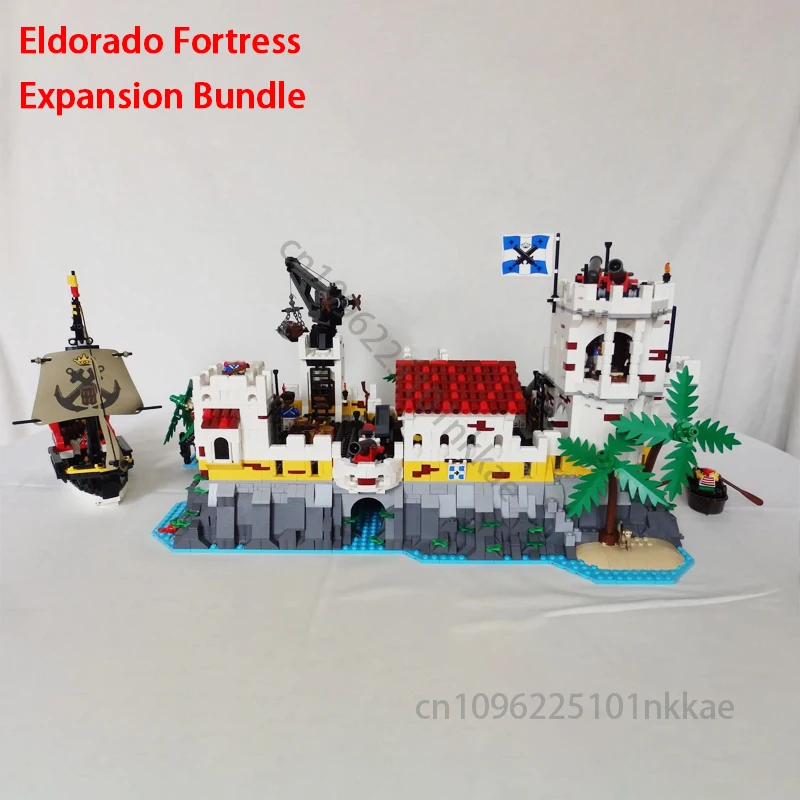 

MOC Central Cave Dock Tower Cave Entrance Armory Wall Expansion Bundle For Eldorado Fortress Building Block Brick 10320 Toy Gift
