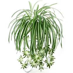 2PCS 65cm Artificial Plants Wall Hanging Chlorophytum Potted Green Plants PVC Fake Plants Simulation Flower Living Room Decor