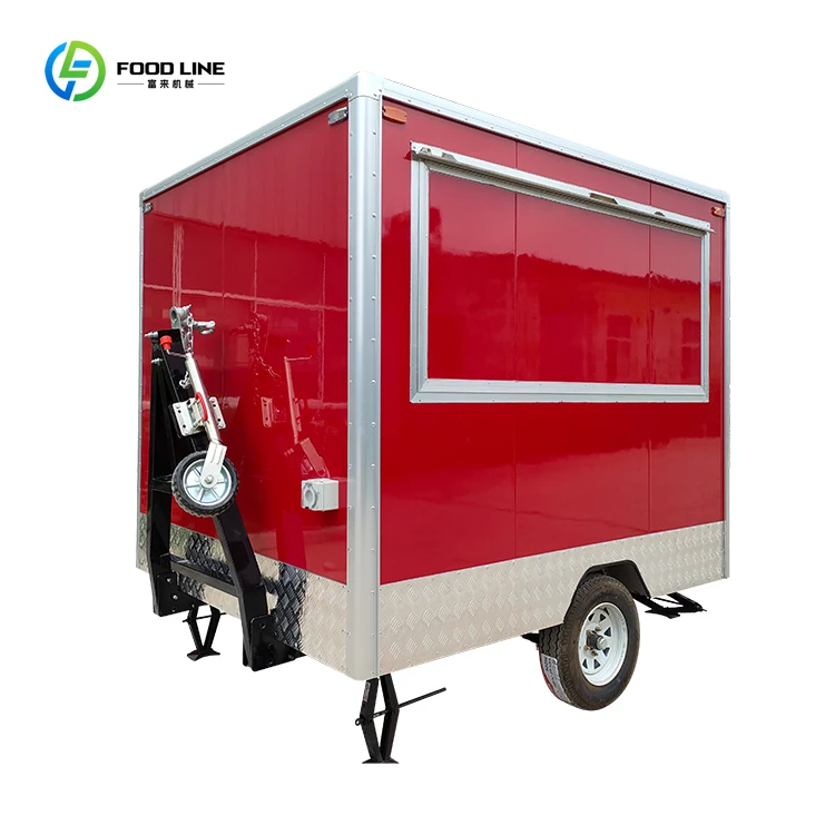 

With Foldable Tow Bar Most Popular Square Mobile Food Truck for Street Snack Vending Australian Standards