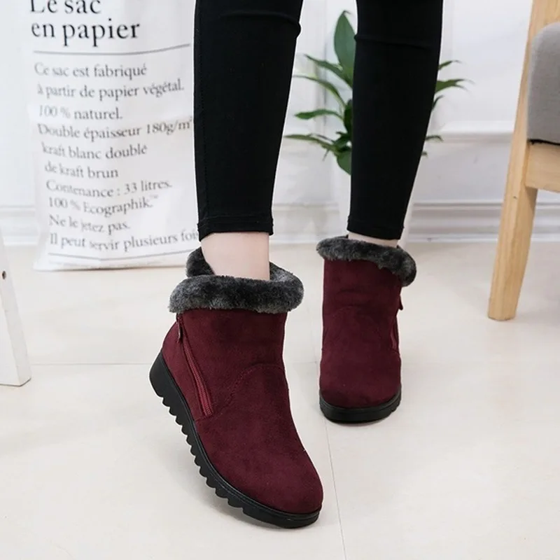 

2025 Hot Selling New Women's Cotton Shoes Warm Cotton Boots with Thick Velvet Flat Bottom 35-43 Large Snow Boots
