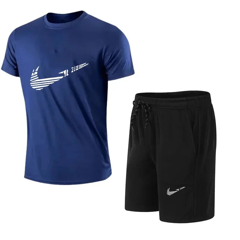 2025 Summer Fashion Men's Tracksuit T-shirt Shorts Set Leisure Short Sleeve Set… - Image 5