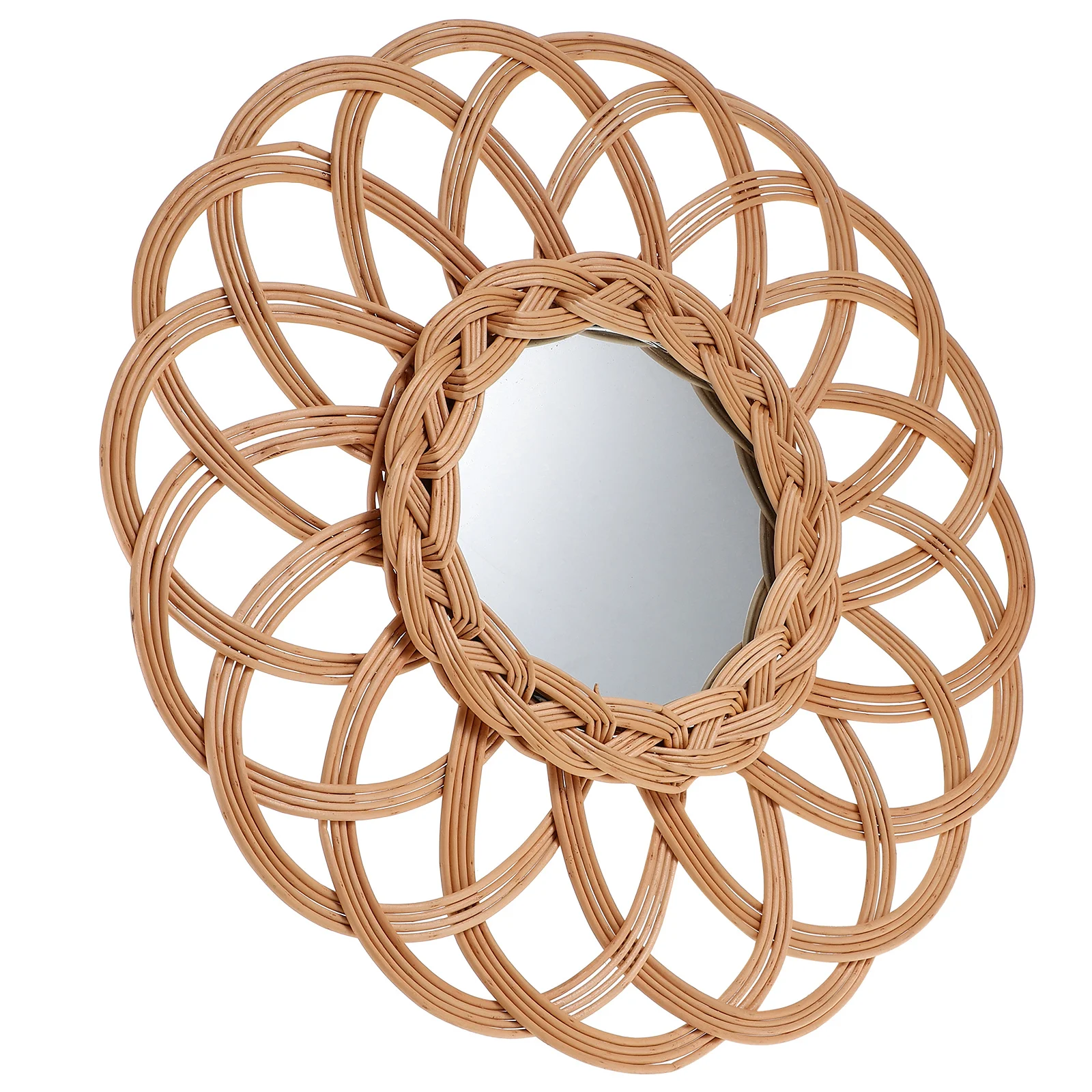 Lustro ścienne tkane w stylu rustykalnym do salonu, sypialni, dekoracyjne lustro w stylu bohemy, dekoracje do domu, ozdoby do pokoju dziecięcego