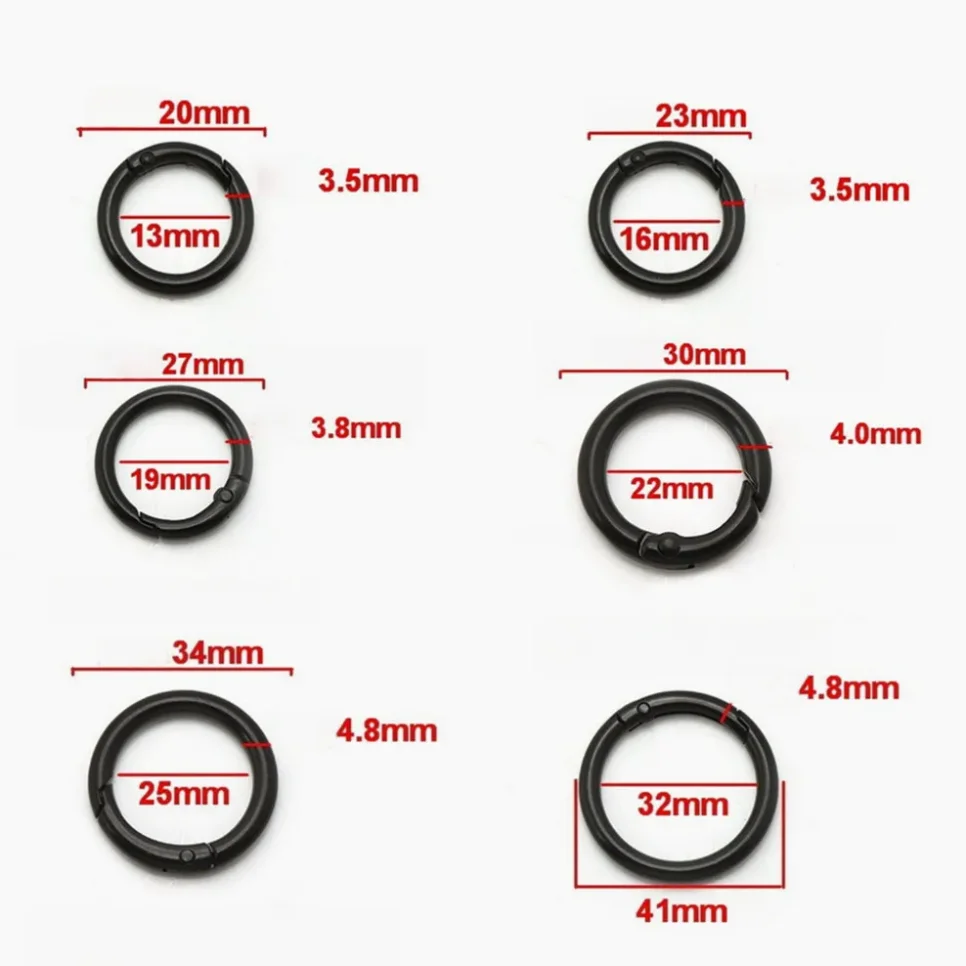 5-100Pcs/lot Metal O Ring Spring Clasps Openable Round Carabiner Keychain Bag Clips Hook Dog Chain Buckles Connector For DIY
