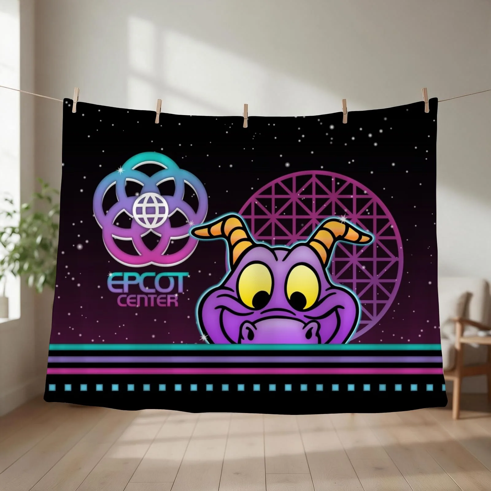 80's Glow Figment Throw Blanket Decorative Sofas Luxury Throw Summer Beddings Comforter Blankets