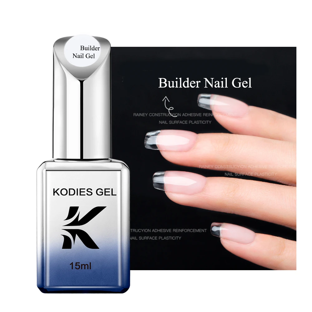 KODIES GEL Clear Builder Nail Gel for Nails Extension 15ML Semi Permanent UV Base Nail Strengthener Hard Gel In A Bottle Manicur