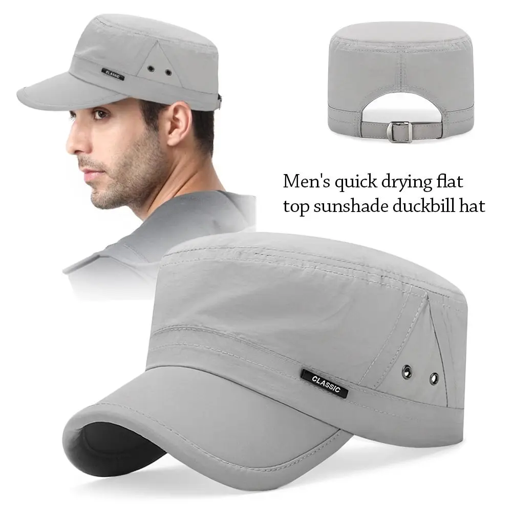 2024 New Four Seasons Flat Top Hat Men\'S Simple Cotton Peaked Hat Fashion Baseball Cap Casual Cap, Commuter Sunshade Hat