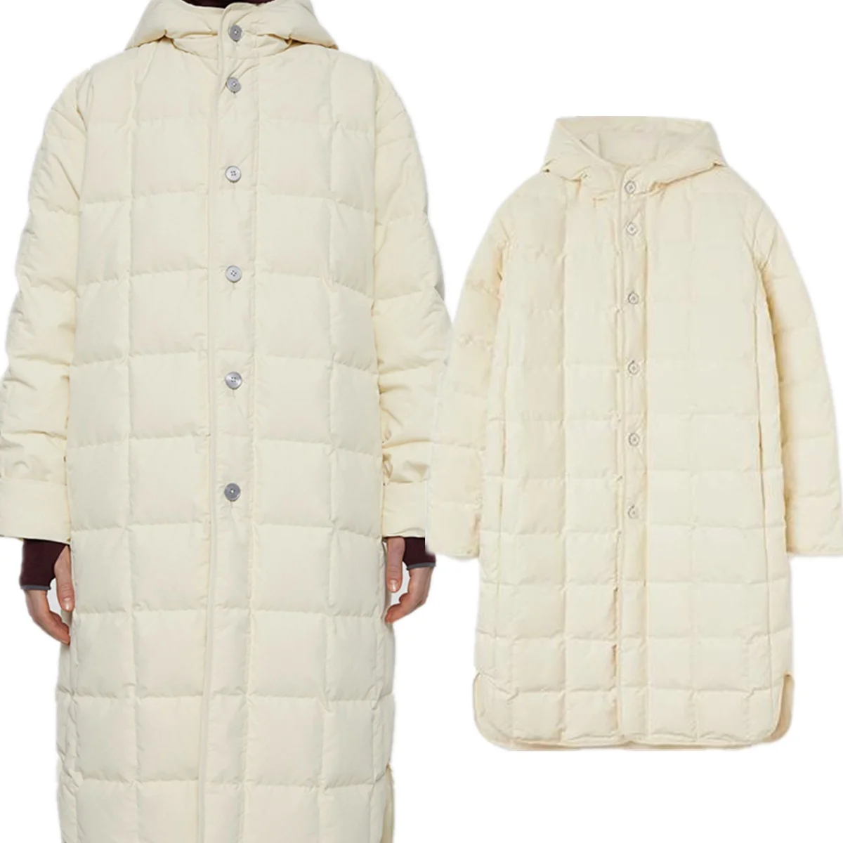 Maxdutti سترة نسائية ملابس امرأة بلايز الشمال الدافئة الحد الأدنى الشتاء معطف طويل سترة بيضاء أوزة أسفل سترة معطف المرأة