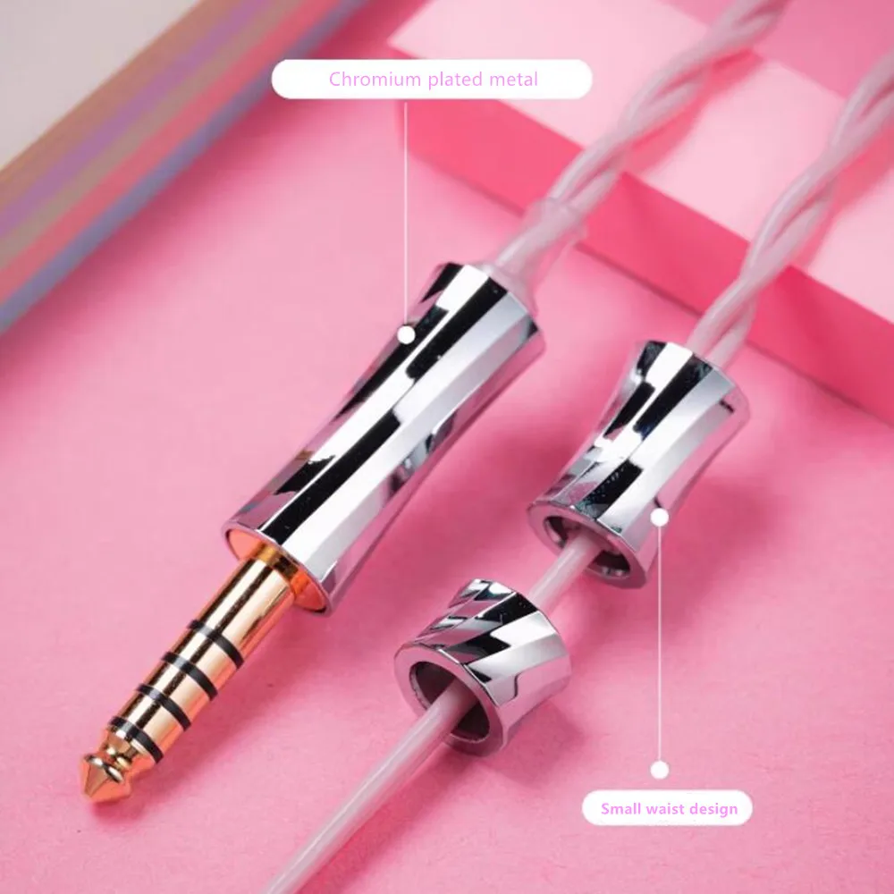 FENGRU Xiao Ying 핑크 이어폰 업그레이드 케이블, 단결정 구리 실버 도금, 2 핀 MMCX N5005, Aria 2 KATO Chu II Zero, 6N