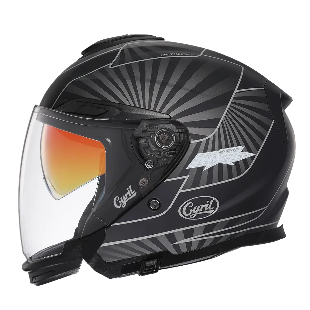 CYRIL Open Face Helmets motorcycles helmet man Motobike Helmets Double Visor Design Dot certified Impact Resistance Helmets Moto