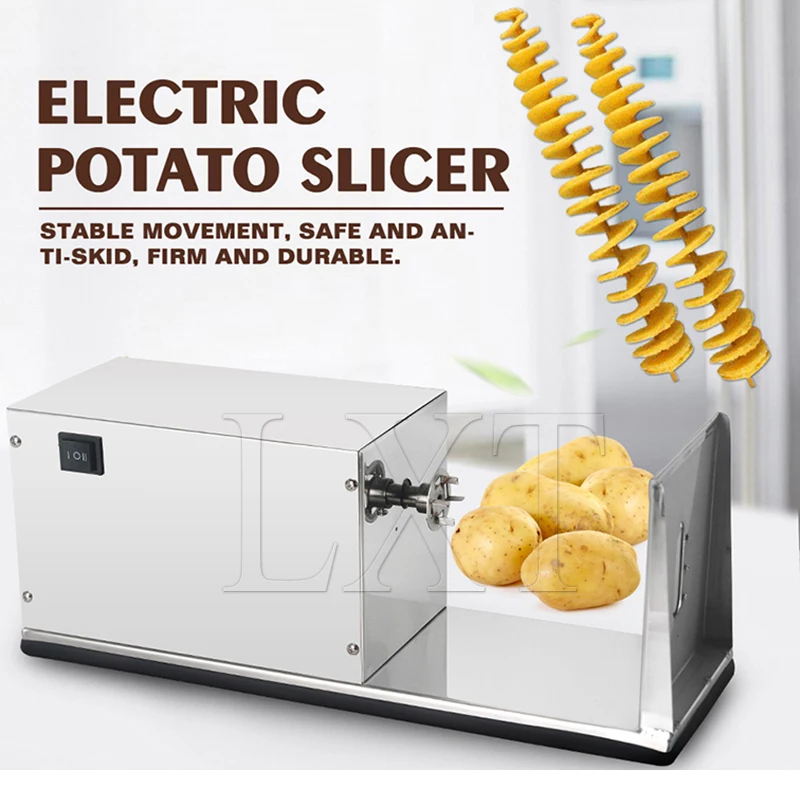 تورنادو آلة تقطيع البطاطس الكهربائية آلة قطع حلزونية المروحية رقاقة البطاطس سلسلة تدوير رقائق البطاطس شريحة #3