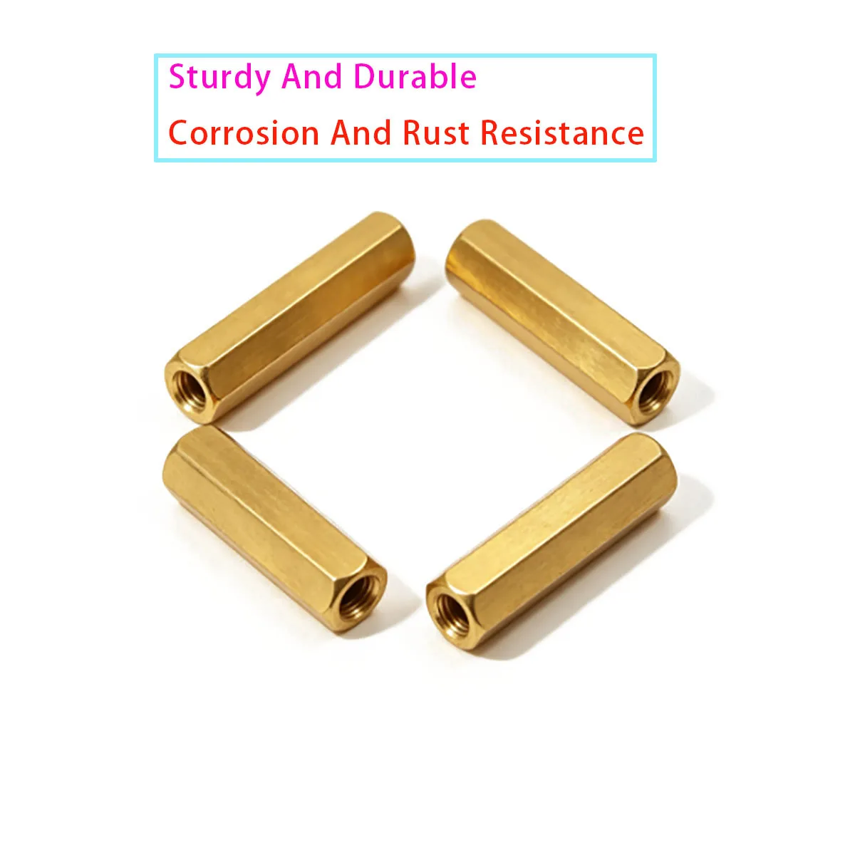 M10 M12 Brass Hexagonal Internal Thread Support Gasket Hexagonal Bolt Hollow Column Screw