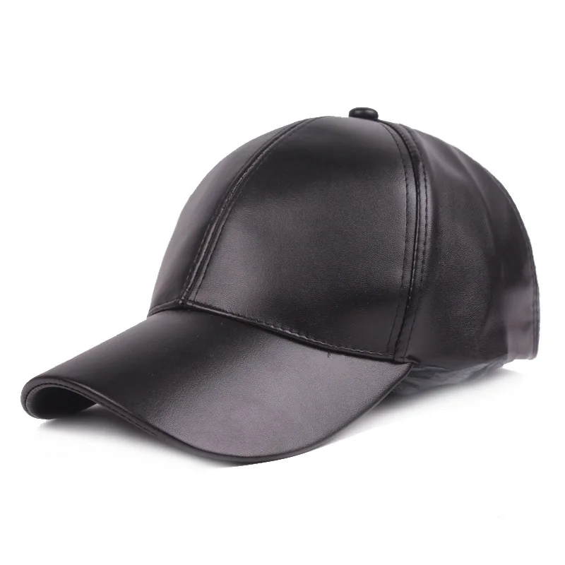 6 Panel PU Faux Leather Curved Baseball Cap Dad Hats for Women Men Red Pink Black Blue Brown