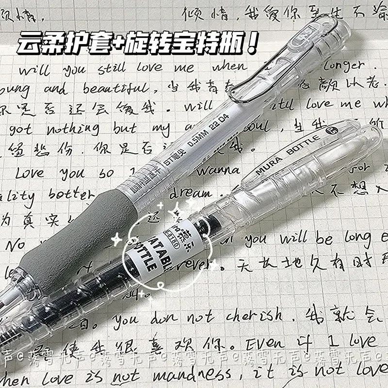 Imagem -04 - Simplicidade Gel Pen para Estudante Moda Coreana Branco Cor Transparente Papelaria Gel Pen Tinta Preta Scrapbook Pen 0.5 mm Pcs por Conjunto