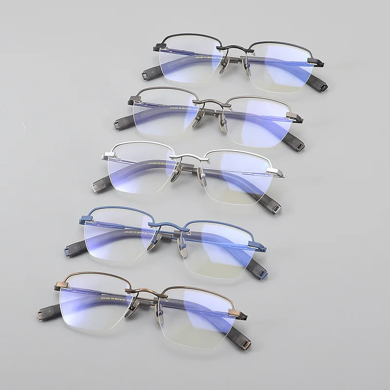 Business Elite Men Frameless Square Pure Titanium Glasses Frame DTX-423 Optical Eyewear Myopia Reading Personalized EyeGlasses