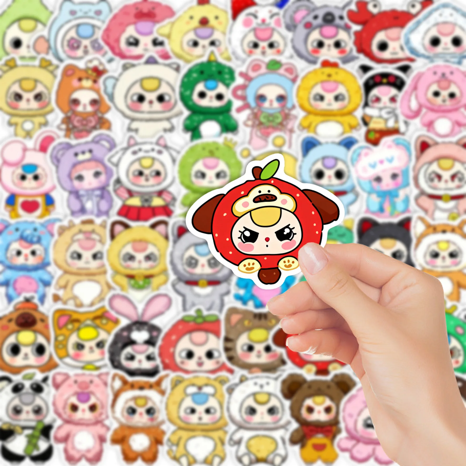 65 قطعة طفل ثلاثة ملصقات في المخزون الطفل ثلاثة ملصقات صناعة يدوية سكرابوكينغ الهاتف الأمتعة سكيت الفينيل الشارات مقاوم للماء #2