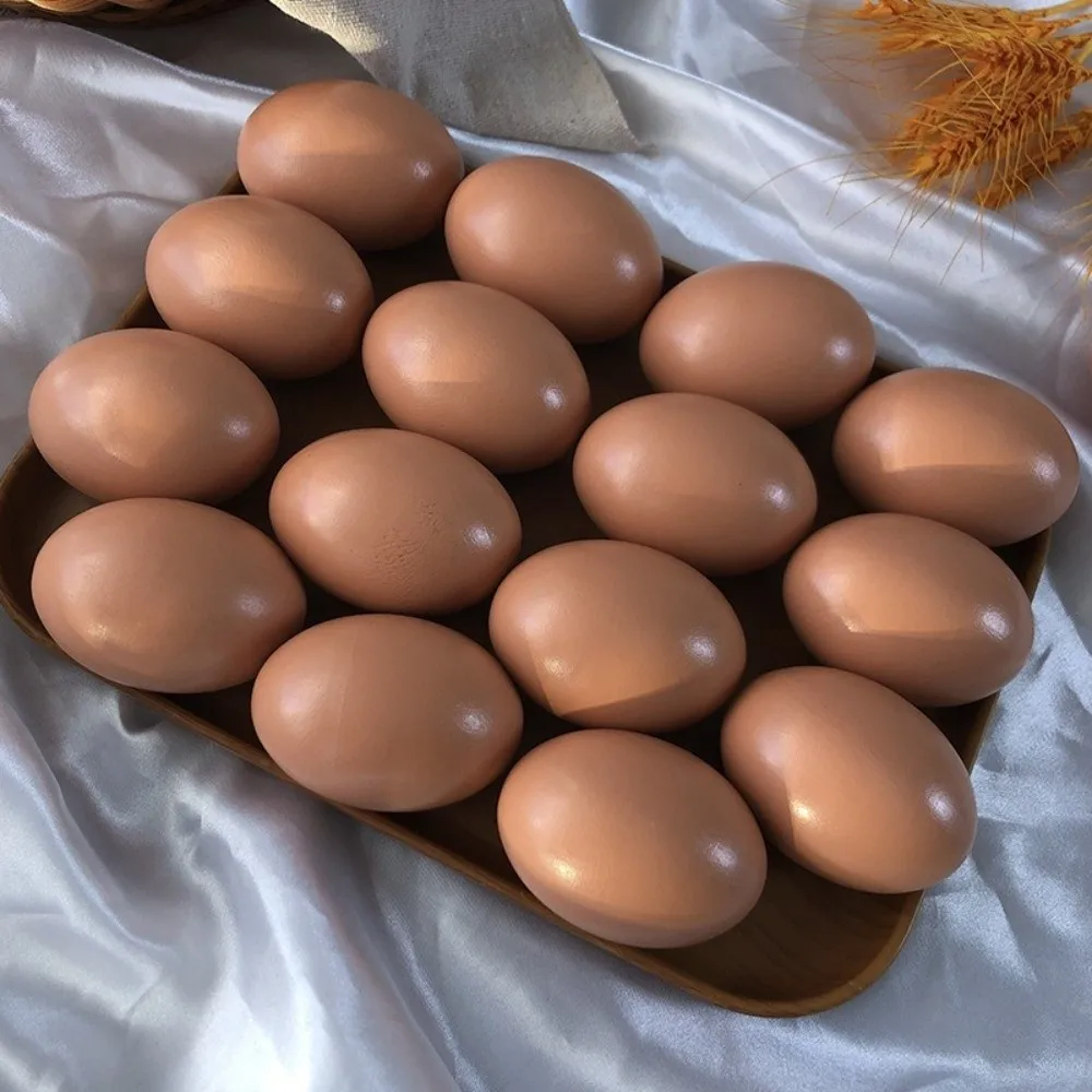 4PCS Holiday Props 1:1 Simulated Egg Model Smooth Surface Craft Kits DIY Wooden Egg Kids Games Egg Painting