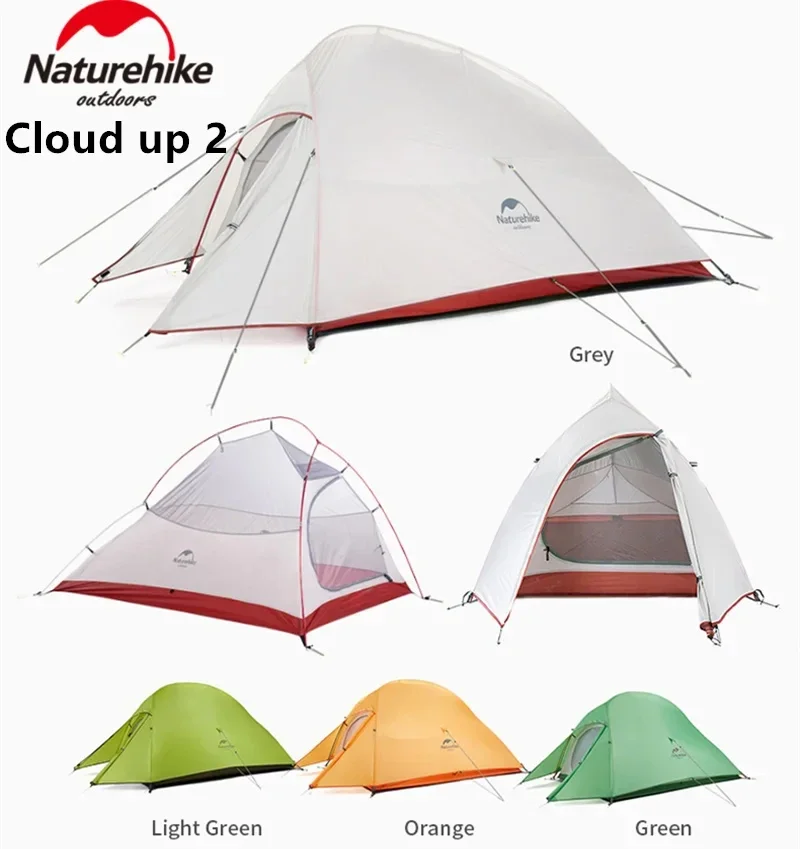 Naturehike Outdoor Camping Cloud Up 1 2 3 People Tent Ultralight 20D Tent Waterproof Hiking Travel Tent Backpacking Cycling Tent