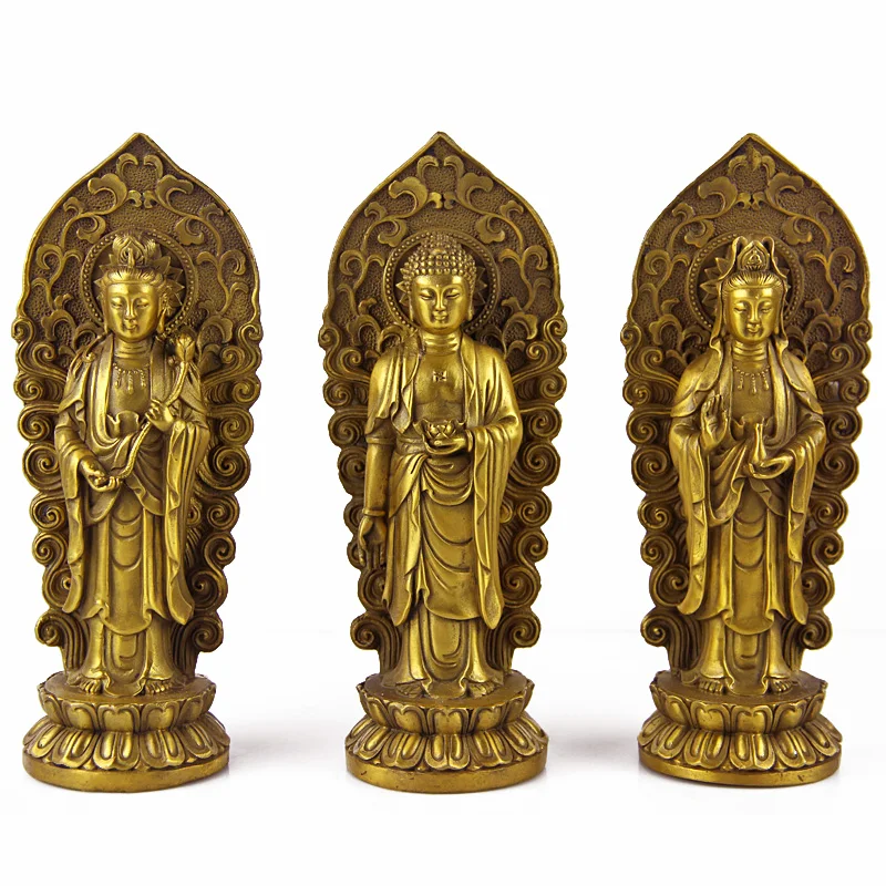 Western 3 Saints # HOME  # OFFICE House safety health Protection efficacious Talisman Buddhism brass statue Decoration