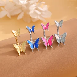 Mixed-style Sexy Belly Rings Sets Bee Butterfly Dangle Belly Piercing Bulk for Women Stainless Steel Cute Flower Navel Body Ring