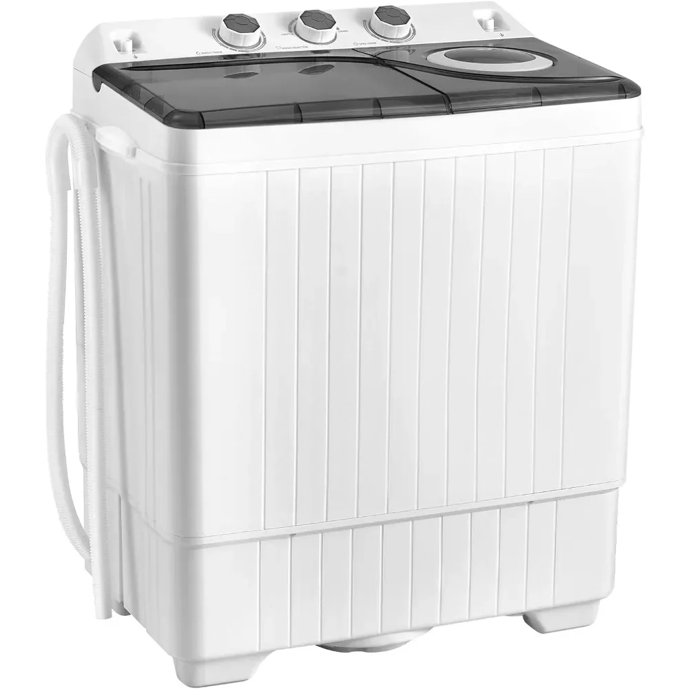 Portable Washing Machine, Twin Tub 26lbs Capacity Laundry Washer, 18lbs Washer and 8lbs Spinner Combo