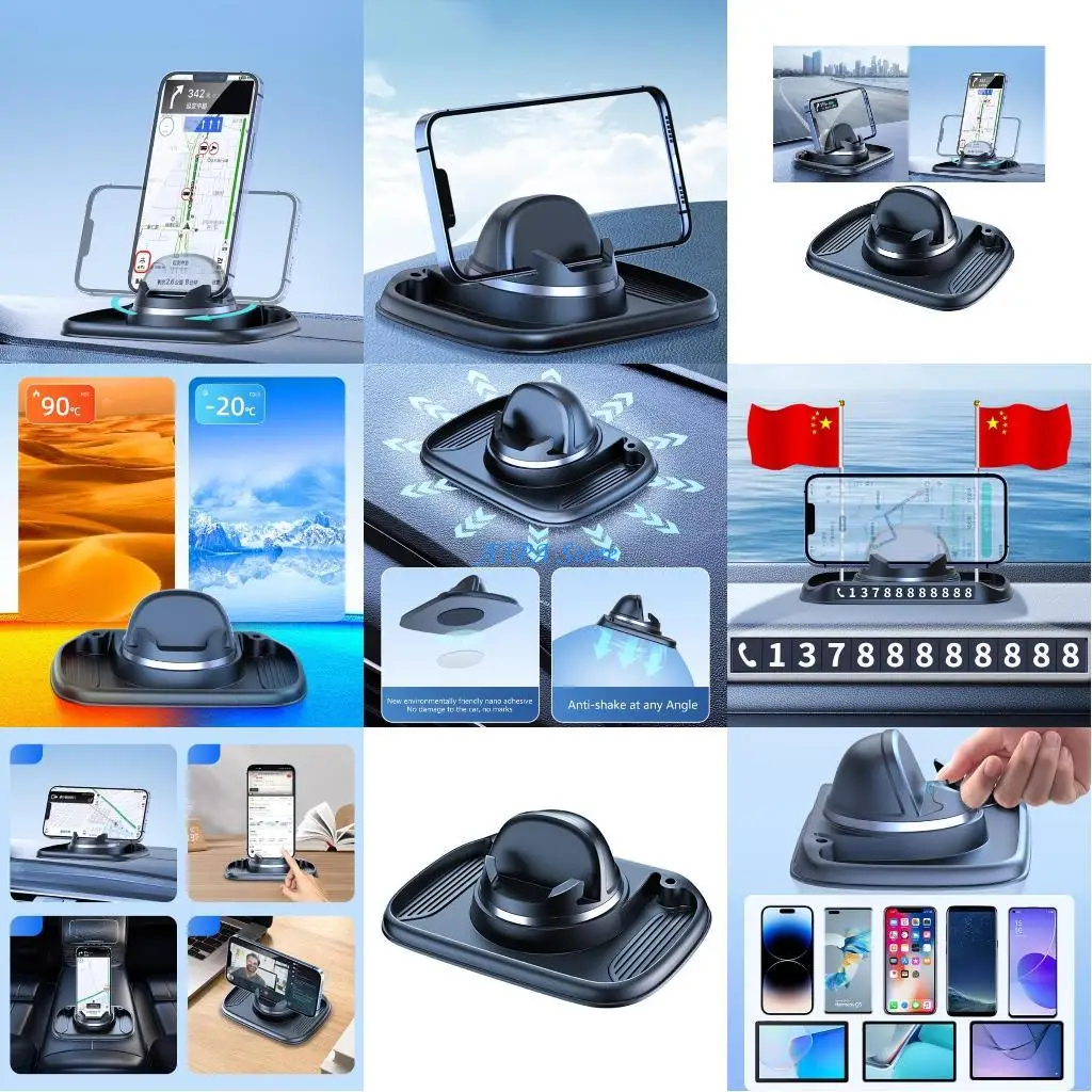 

U13C Cellphone Bracket with Phone Number Plate Temporary Parking Card DashOrnament