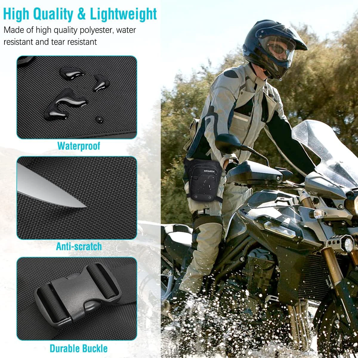 Drop Motorcycle Leg Bag Waterproof Accessories Men Women Thigh Pack Tactical Outdoor Hiking Climbing Cycling Fishing Travel
