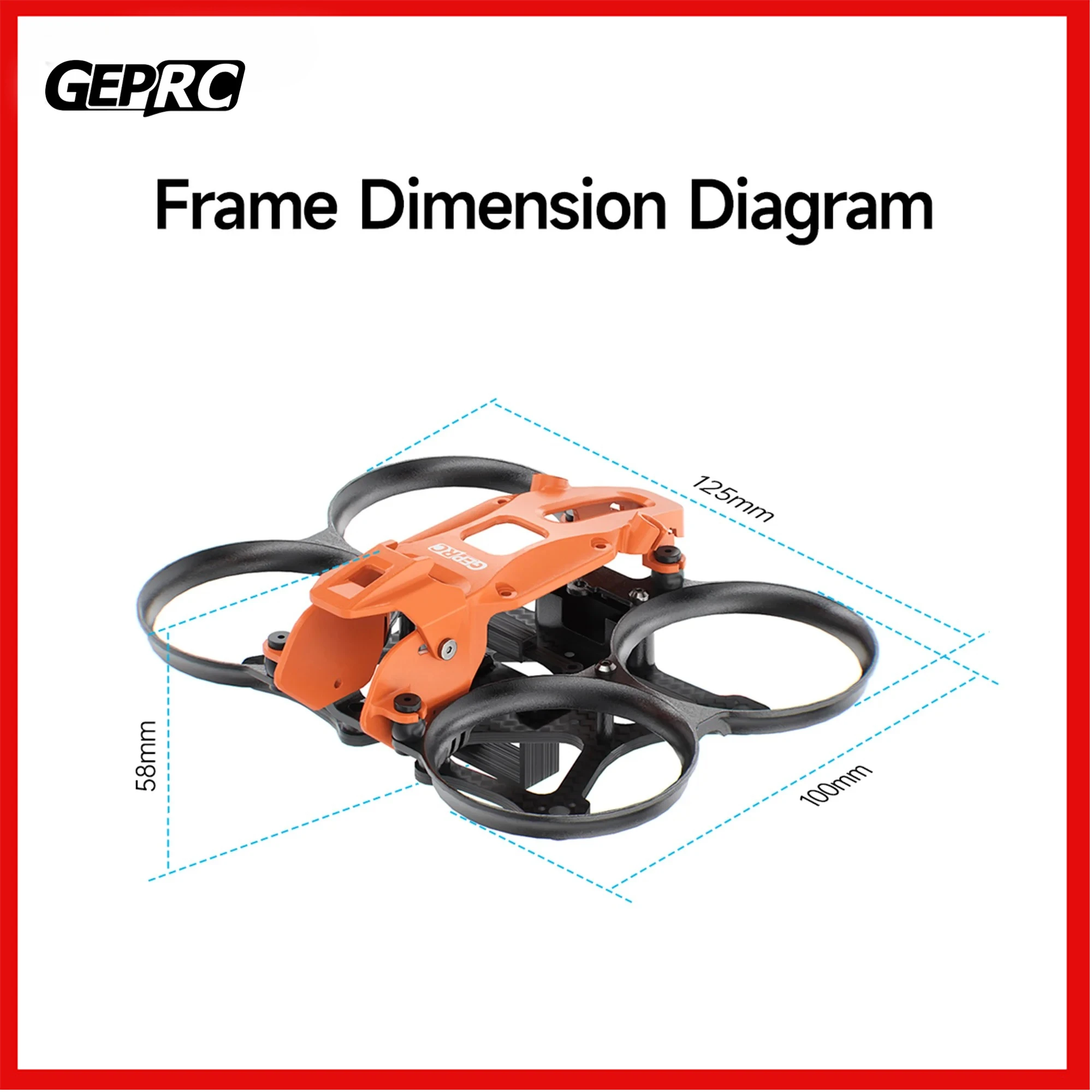 

GEPRC GEP-DS16 Frame Drone Carbon Fiber Black Orange RC FPV Quadcopter Accessories Parts
