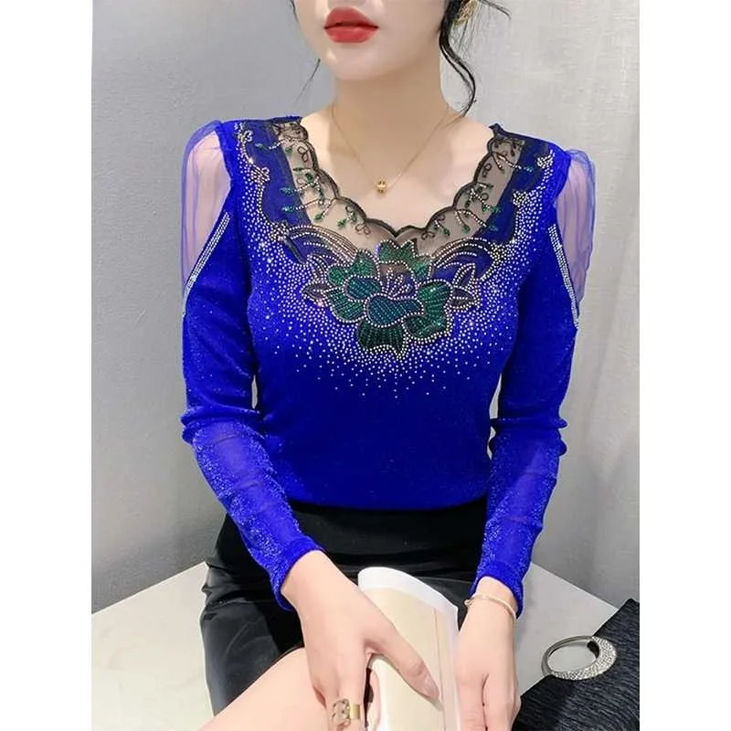 

MadBla European Women's V Ne Lace Patchwork Sweater Cleanfit Sle A-Line Sve Linen Material Winter Collection