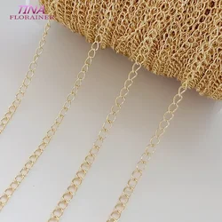2 meters 14K Gold Color Plated Copper Necklace Extended Chain Link Chains Jewelry Accessories
