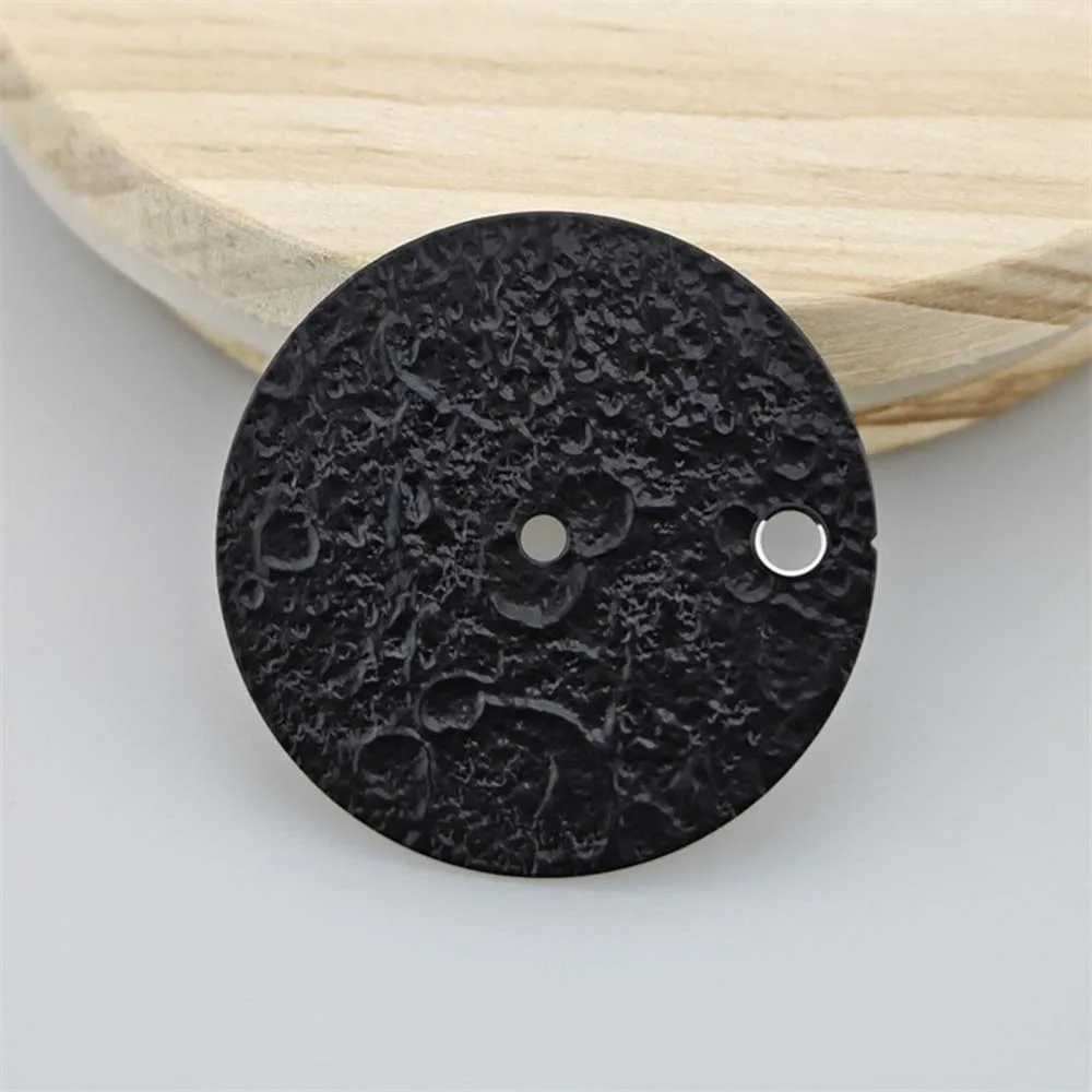 NH35 다이얼 28.5mm 녹색 야광 없음 시계 다이얼 NH35/NH36 기계식 무브먼트용 3D 달 패턴 시계 페이스 액세서리