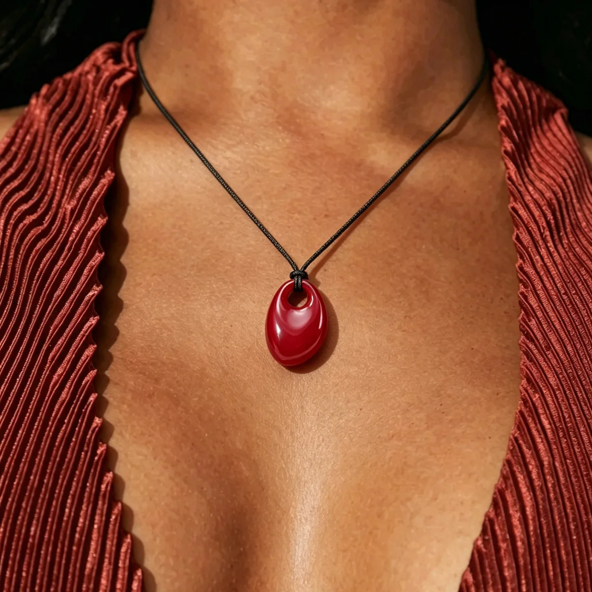 N13687 special-shaped geometric black rope necklace fashion acrylic pendant niche high-end versatile long necklace