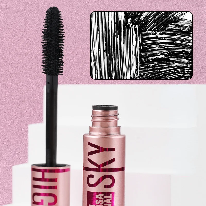 4D Silk Fiber Lash Mascara, alongamento, grosso, ondulação, impermeável, sem desbotamento, 24h duradoura, escova de cílios, melhorar os cílios