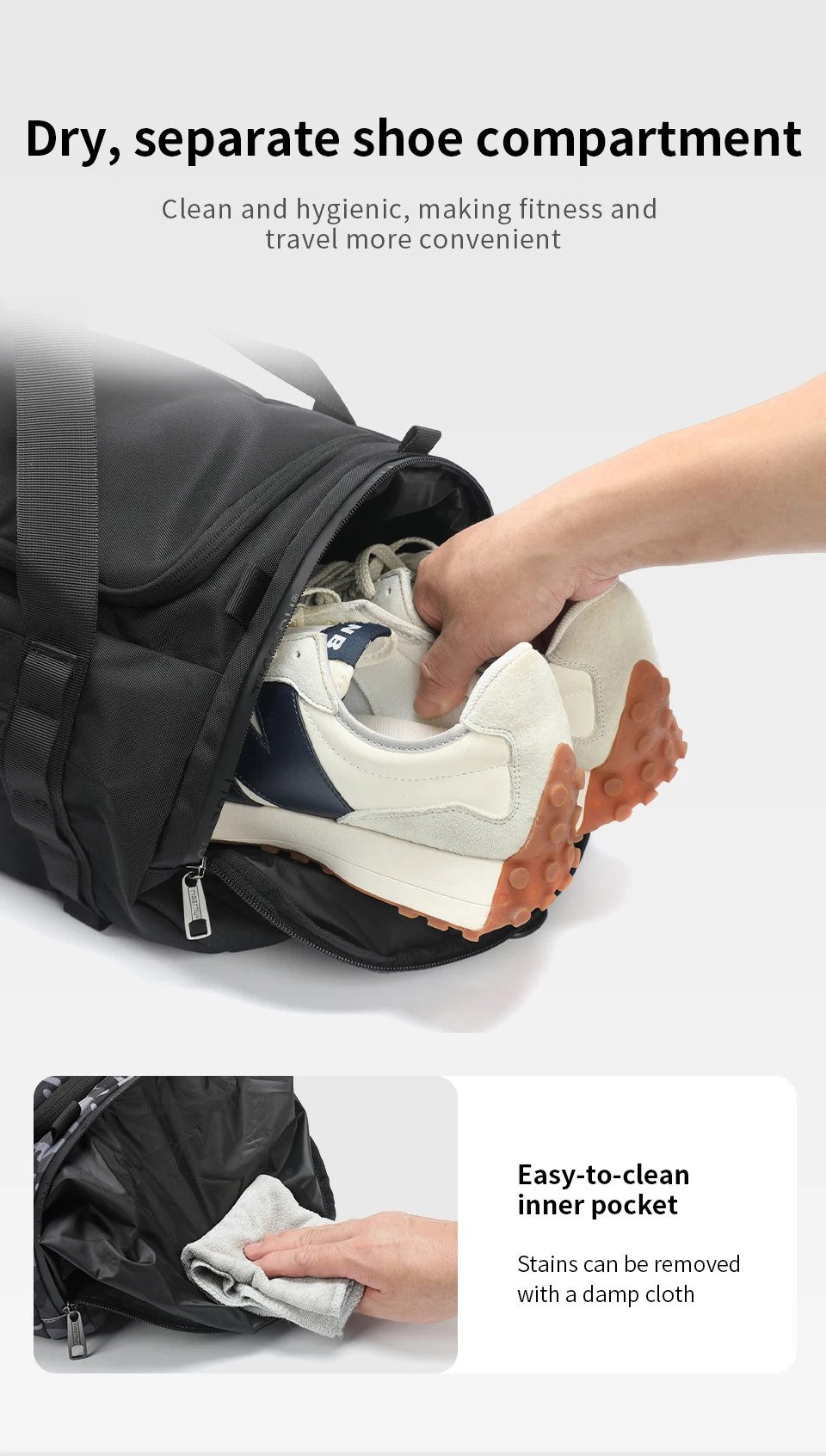 Tigernu Reisetaschen Für Männer Sporttasche Wasserdichte Fitness Tasche Männer Outdoor Tragbare Tasche Ultraleicht Yoga Sport Tasche Handtasche Umhängetasche – Detail 9