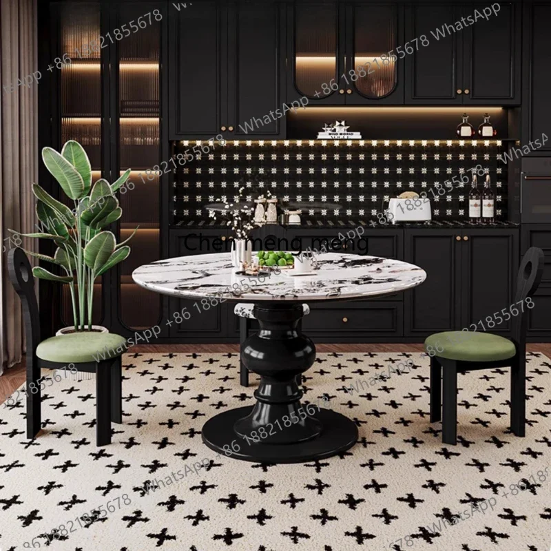 

New arrive Restaurant Round Dining Table Study Marble Designer High Terrace Dining Table Space Saving Bistro Mesas De Jantar Hom