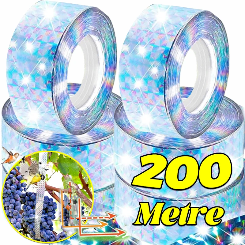 

Laser Anti Bird Repellent Tape Fruit Trees Bird Scare Tape Double-sided Reflective Flash Tape Deterrent Pigeons Repeller Ribbon
