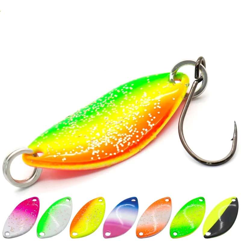 Colored Horse Mouth Glitter Spoon Shaped Micro Bait 3.7g/4.1g/2.3g Color Random 3pc Curling Mouth Melon Seed Glitter