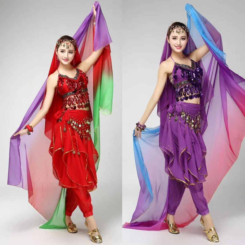 Belly Dancing Costumes chiffon yarn scarf Solid Belly Dance Veils Stage Performance Props