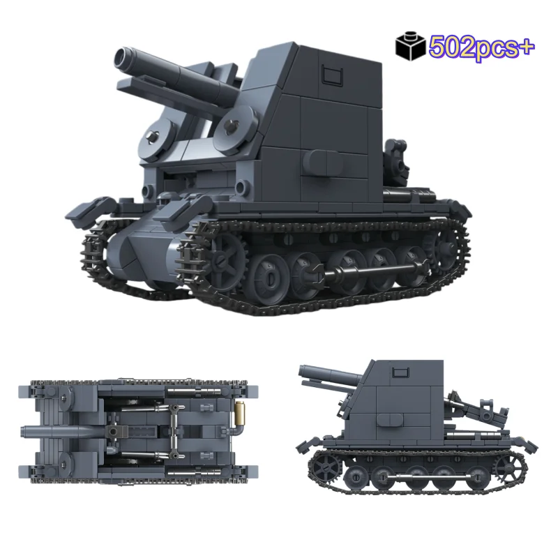 

2026 Creative Military Army Soldiers Bison Series Self-Propelled Gun Model Assembly Building Blocks Bricks Toys For Kids